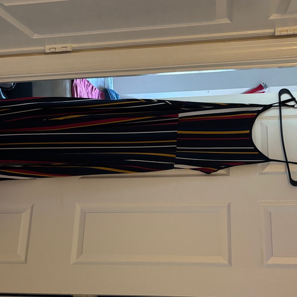 Forever 21 Black Dress with Red and Yellow Stripes